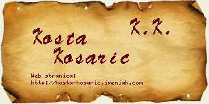 Kosta Košarić vizit kartica